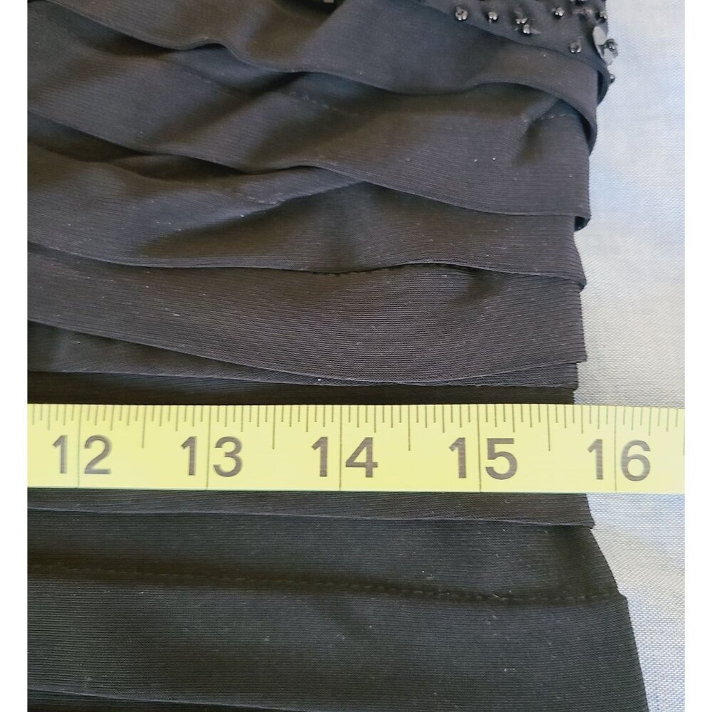 Black Sleeveless Beaded Cocktail Dress Size 12 Beaded Sequence Scarlett Nite - Picture 9 of 11